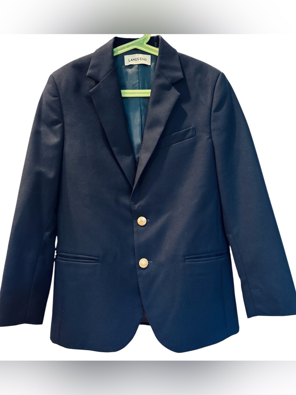 Lands' End Boys Classic Navy Blue Suit Jacket Blazer - Size 12 Like New